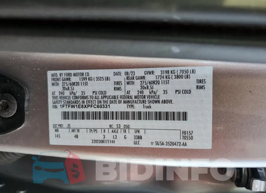 1FTFW1E8XPFC60331 Photo# 12