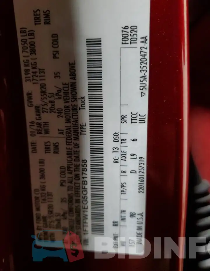 1FTFW1EG5GFB17858 Photo# 13