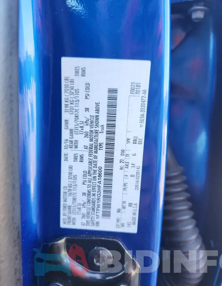 1FTFW1RG3HFA18600 Photo# 13