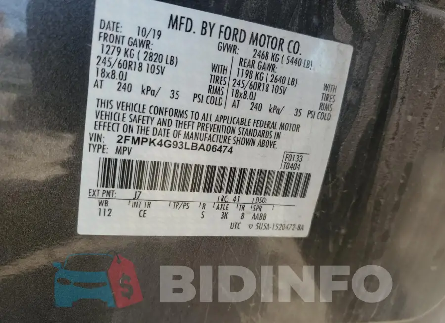 2FMPK4G93LBA06474 Photo# 13