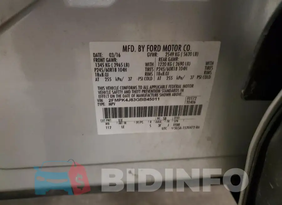2FMPK4J83GBB45011 Photo# 13