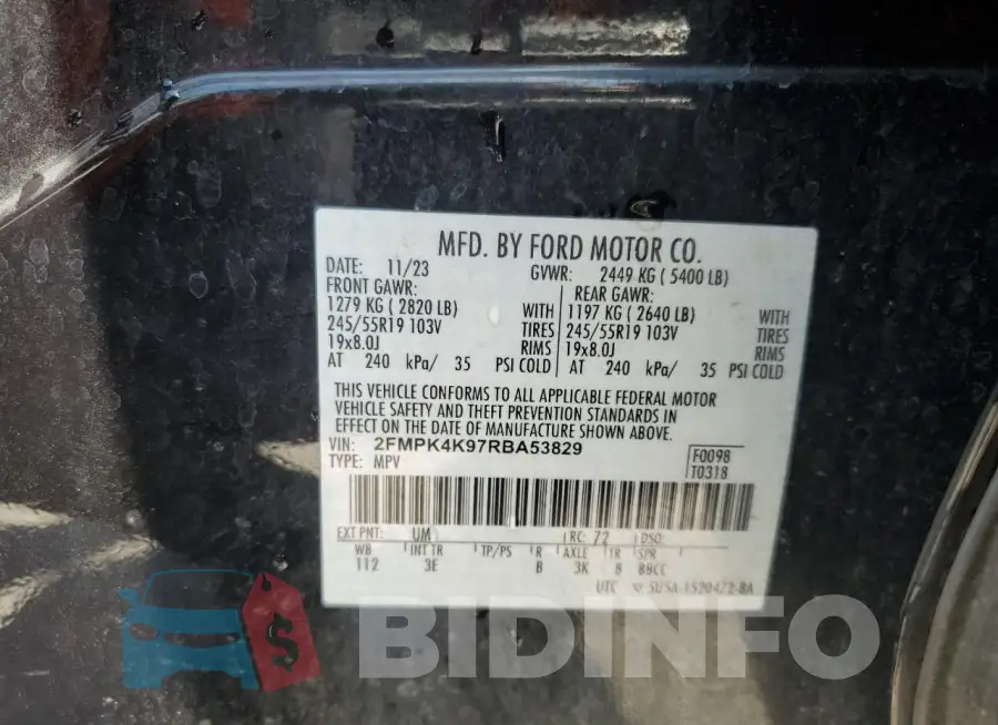 2FMPK4K97RBA53829 Photo# 14