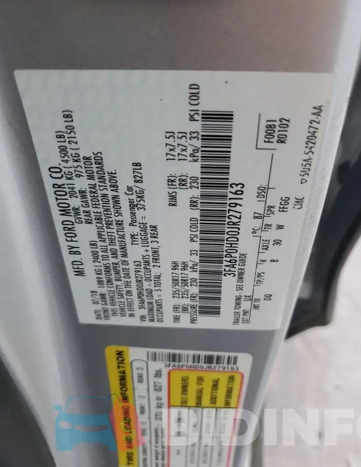 3FA6P0HD0JR279163 Photo# 12