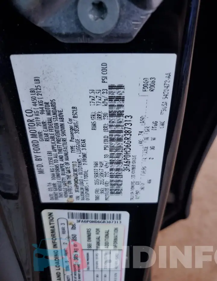 3FA6P0HD6GR387313 Photo# 12
