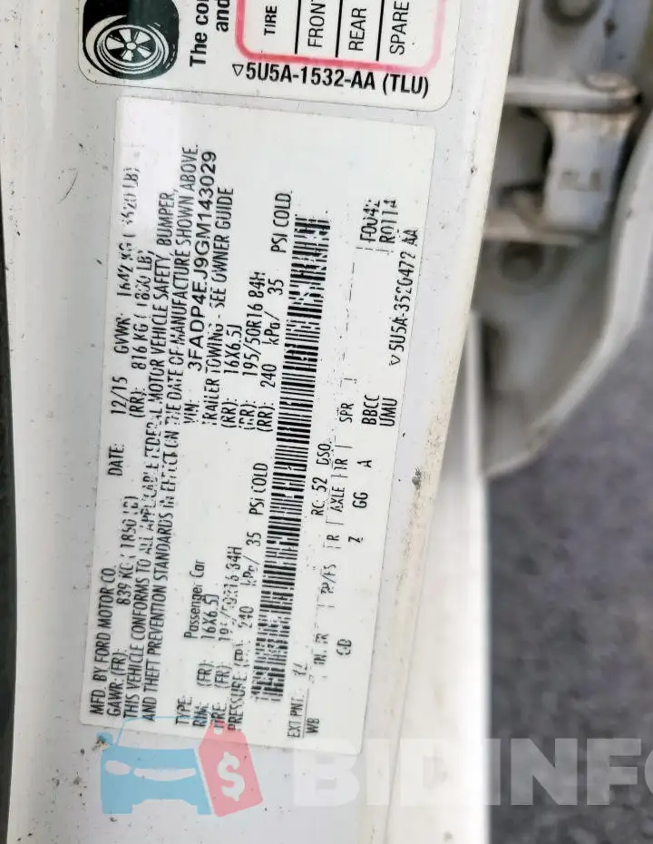 3FADP4EJ9GM143029 Photo# 12
