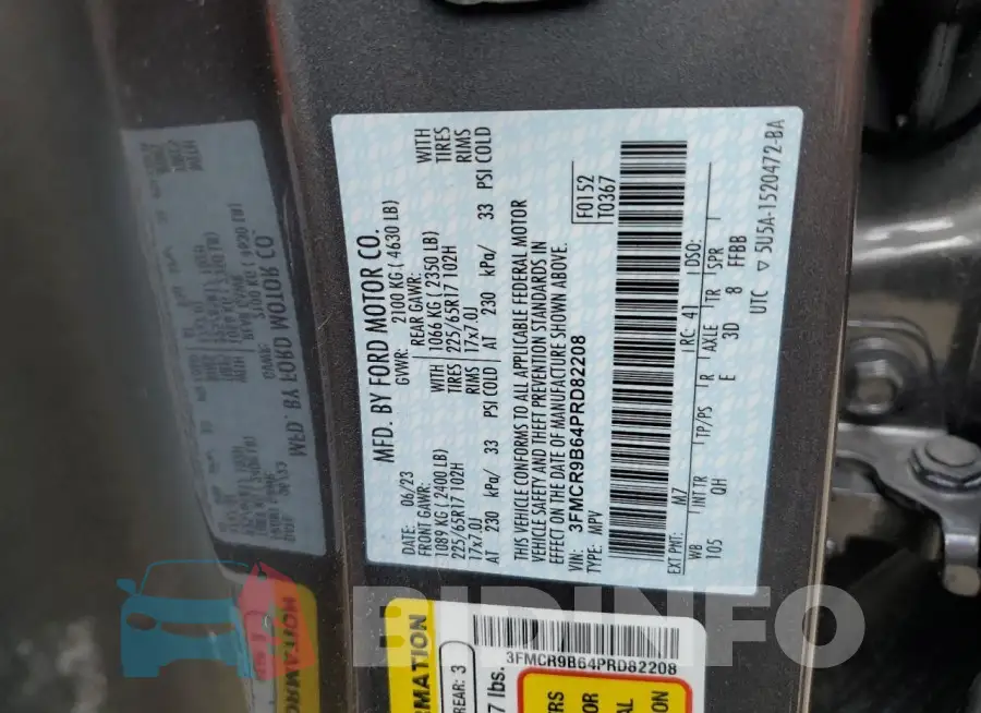 3FMCR9B64PRD82208 Photo# 13