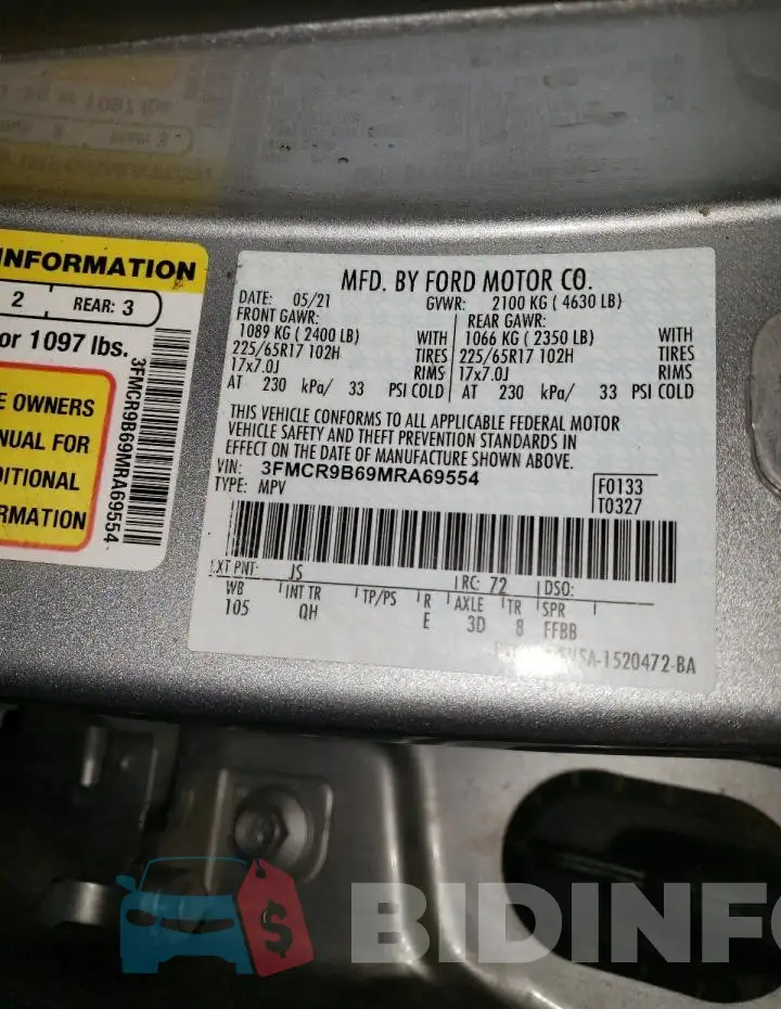 3FMCR9B69MRA69554 Photo# 13