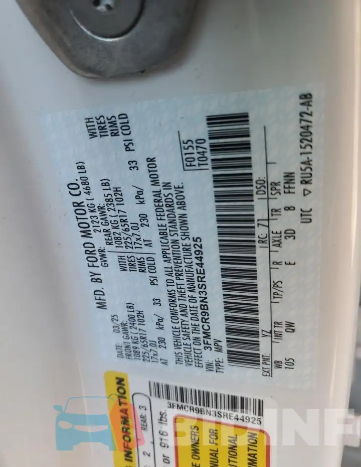 3FMCR9BN3SRE44925 Photo# 12