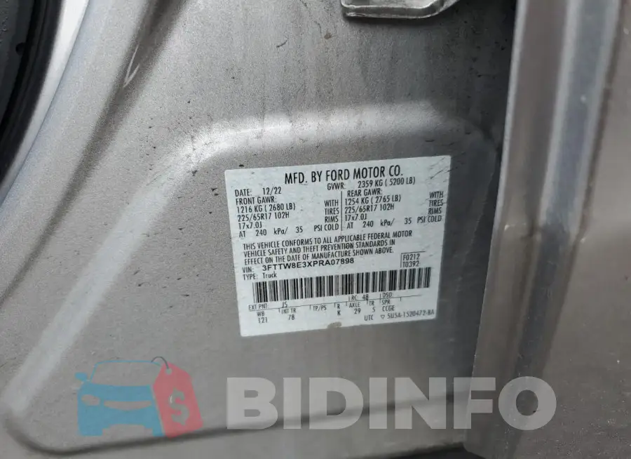 3FTTW8E3XPRA07898 Photo# 12