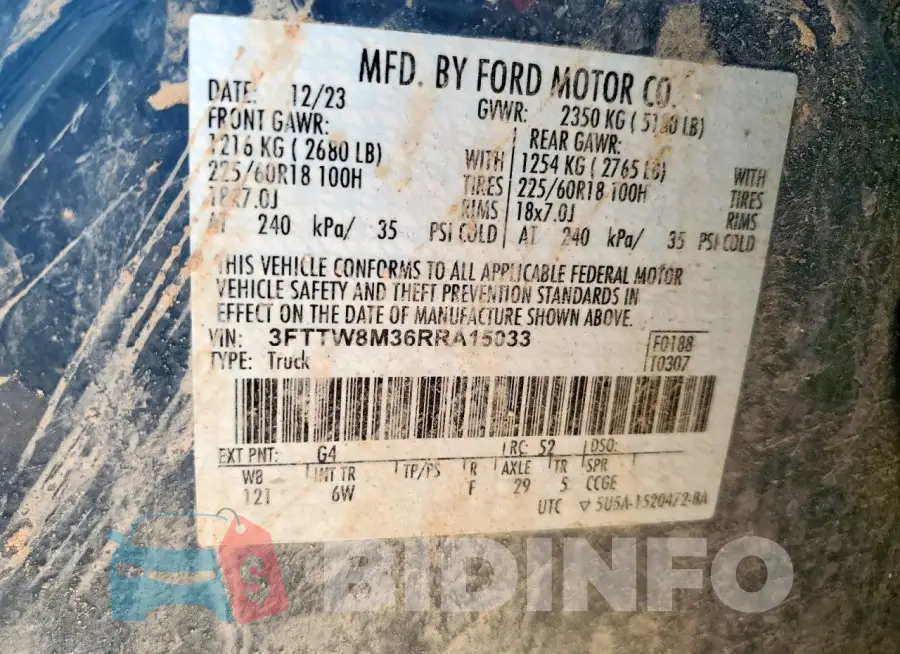 3FTTW8M36RRA15033 Photo# 13