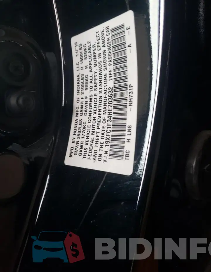 19XFC1F34HE203632 Photo# 12