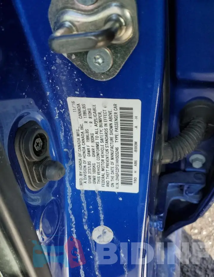 2HGFC2F51HH505246 Photo# 12