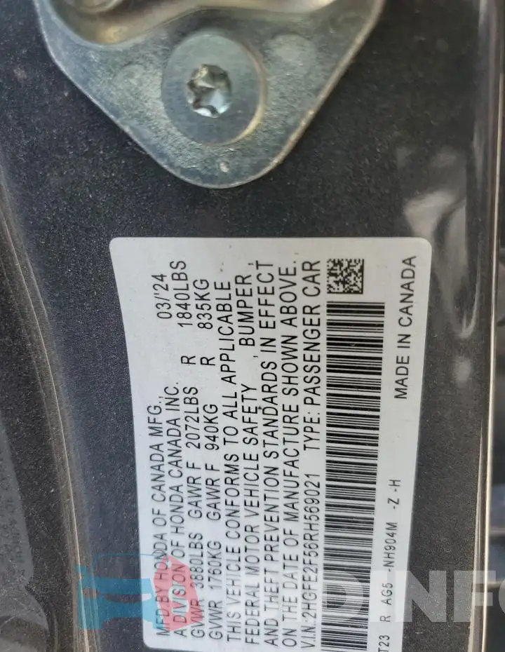2HGFE2F56RH569021 Photo# 12