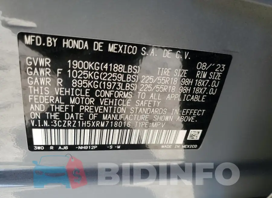 3CZRZ1H5XRM718016 Photo# 13