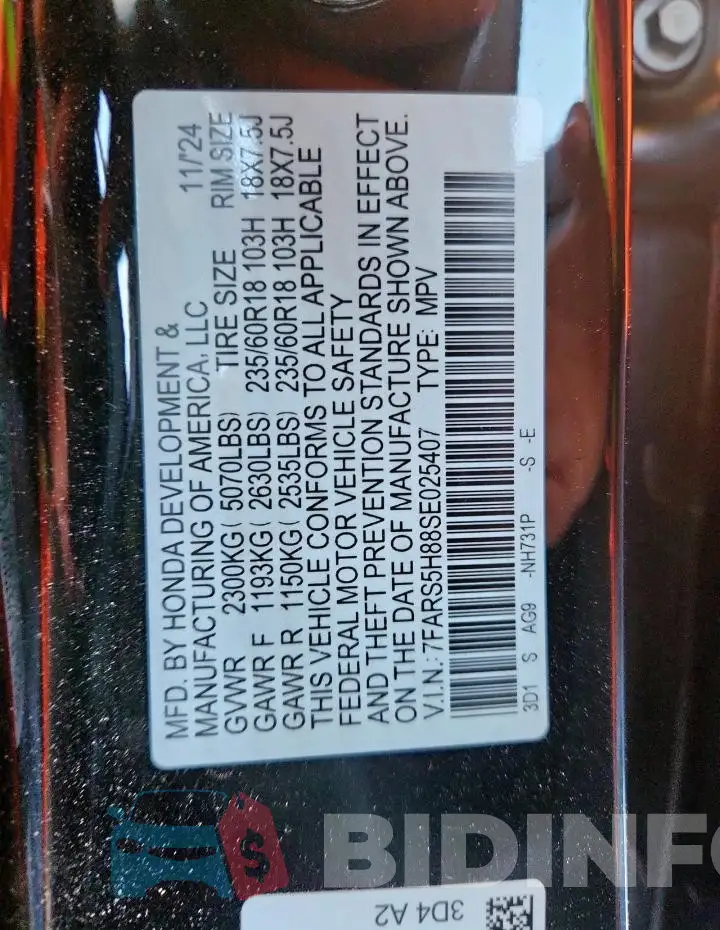 7FARS5H88SE025407 Photo# 12