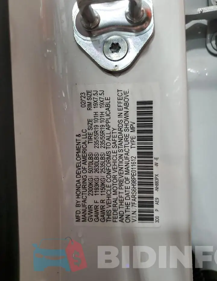 7FARS6H98PE011612 Photo# 13