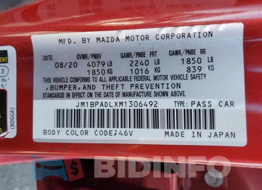 JM1BPADLXM1306492 Photo# 12