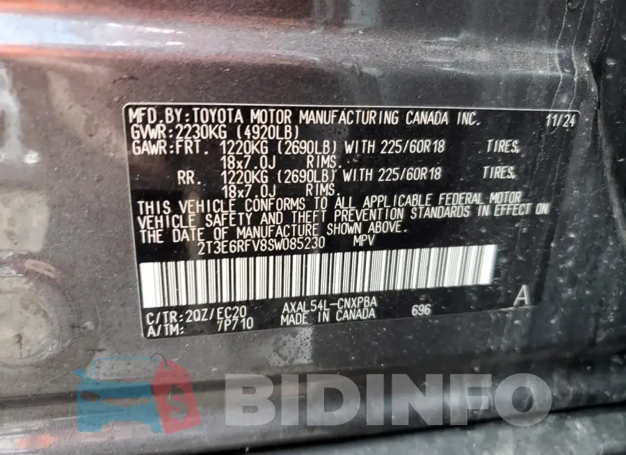 2T3E6RFV8SW085230 Photo# 12