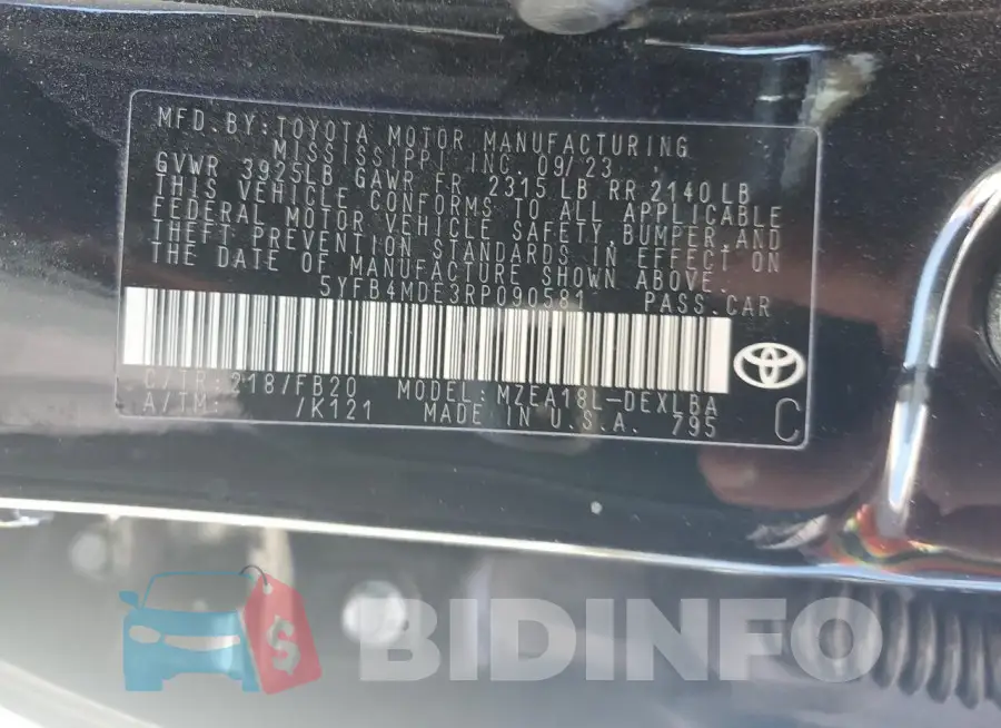 5YFB4MDE3RP090581 Photo# 12
