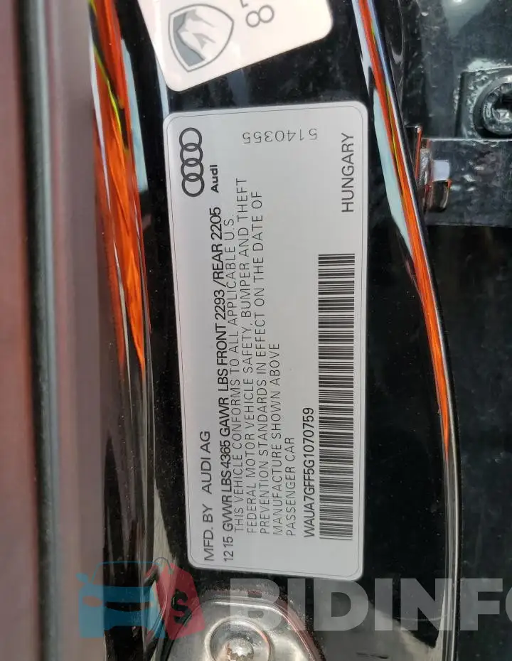 WAUA7GFF5G1070759 Photo# 12