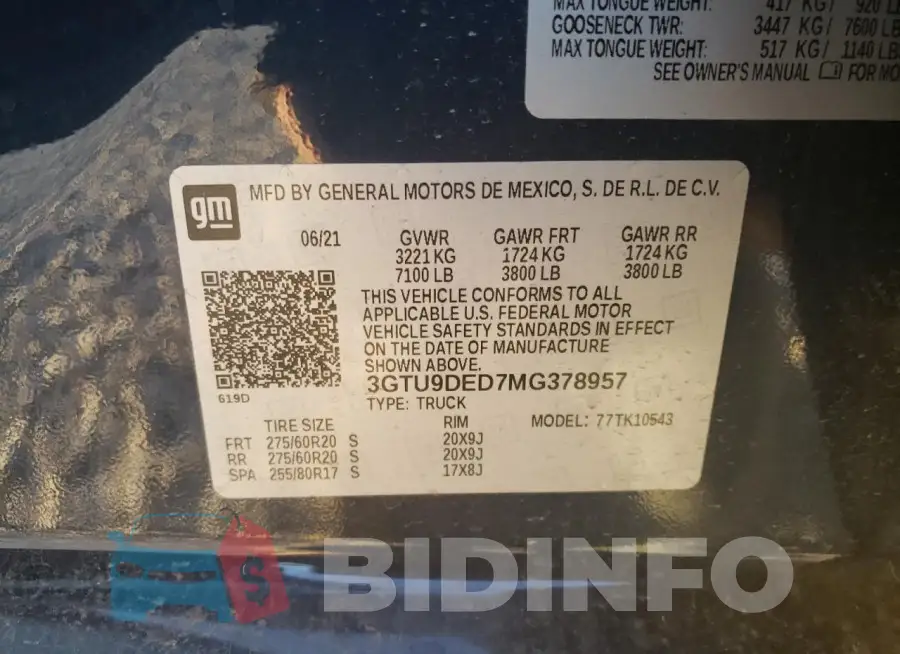 3GTU9DED7MG378957 Photo# 14