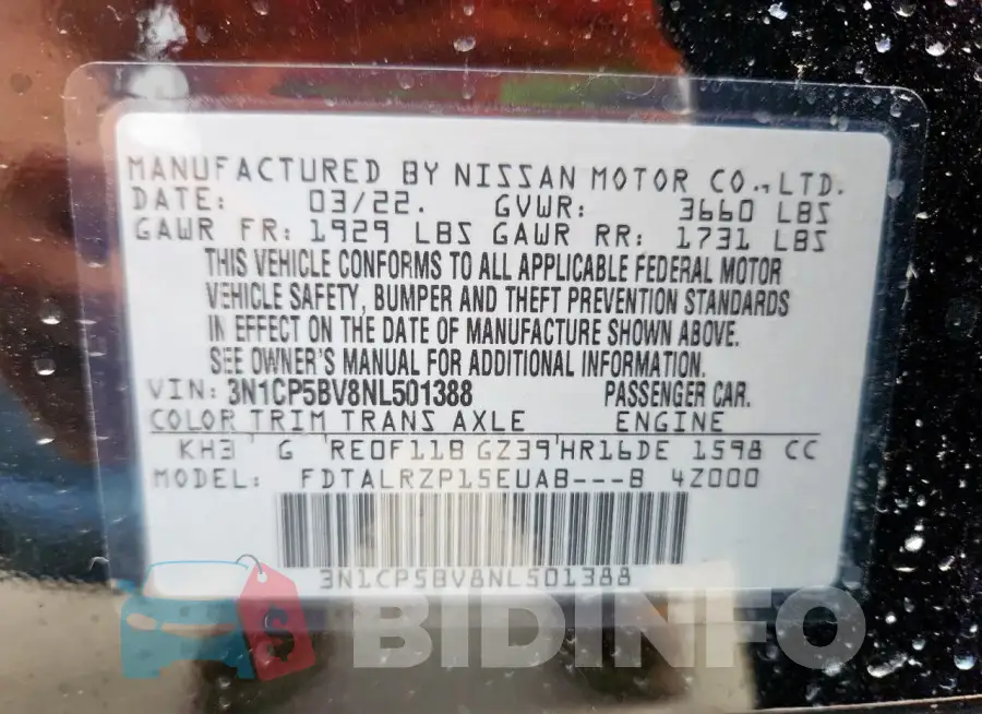 3N1CP5BV8NL501388 Photo# 14