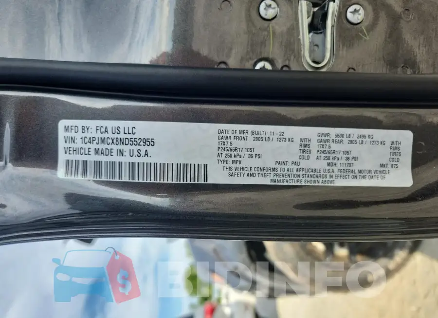 1C4PJMCX8ND552955 Photo# 14
