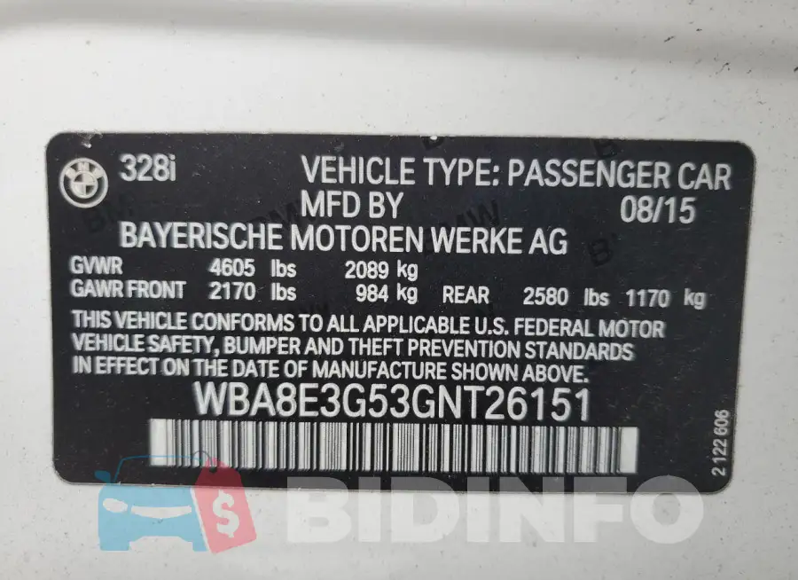 WBA8E3G53GNT26151 Photo# 12