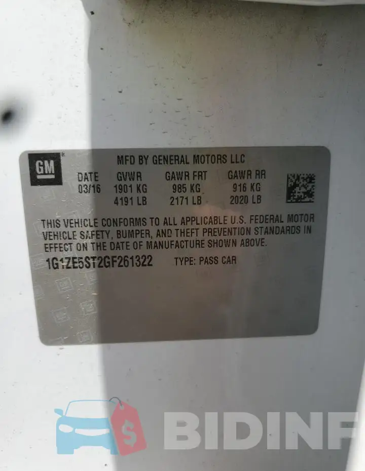 1G1ZE5ST2GF261322 Photo# 12