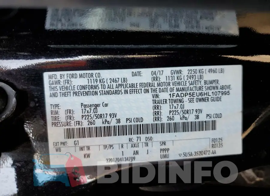 1FADP5EU6HL107995 Photo# 12