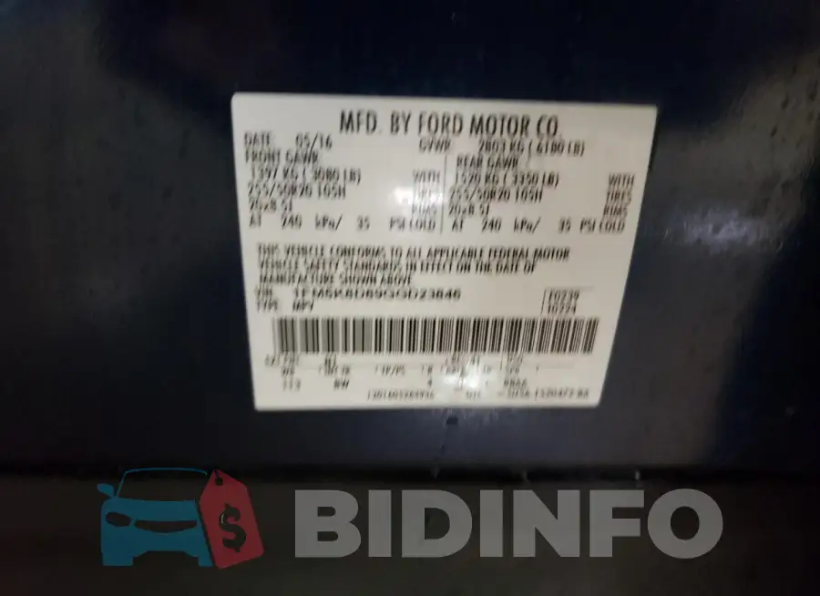 1FM5K8D89GGD23846 Photo# 14
