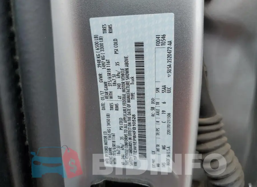 1FTEW1EP8HFB10528 Photo# 12