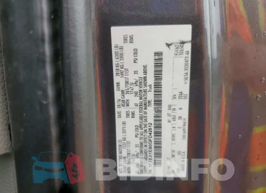 1FTEX1E80GFD42612 Photo# 12