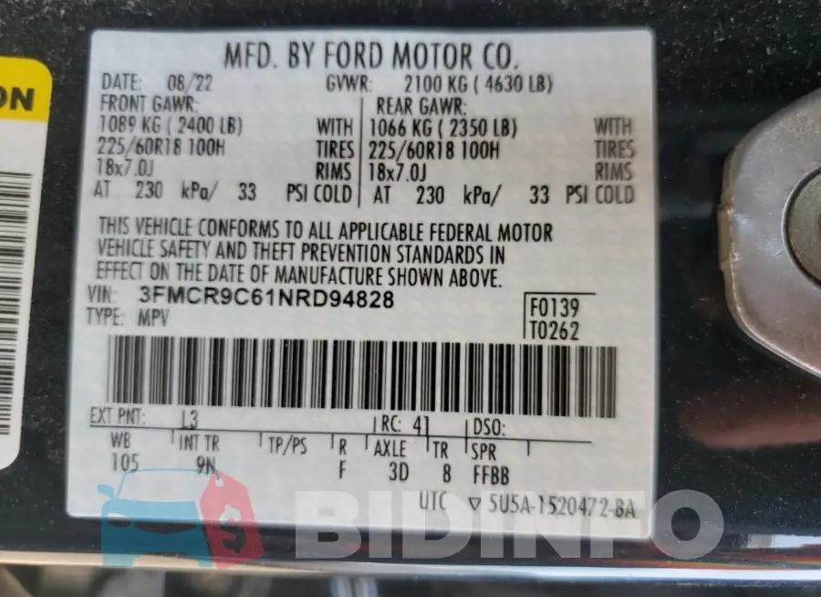 3FMCR9C61NRD94828 Photo# 12