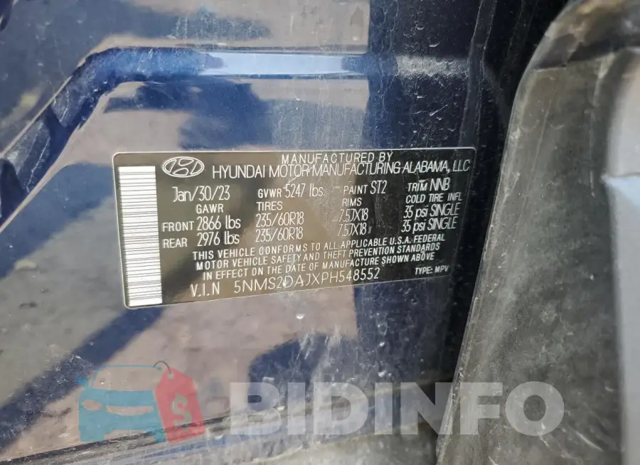 5NMS2DAJXPH548552 Photo# 13