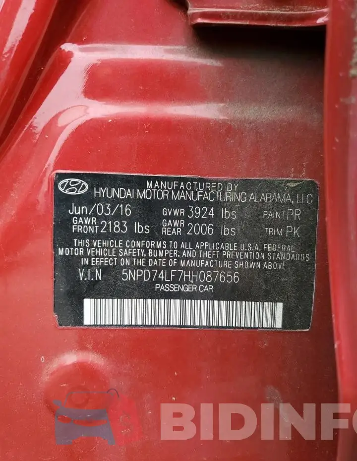 5NPD74LF7HH087656 Photo# 12