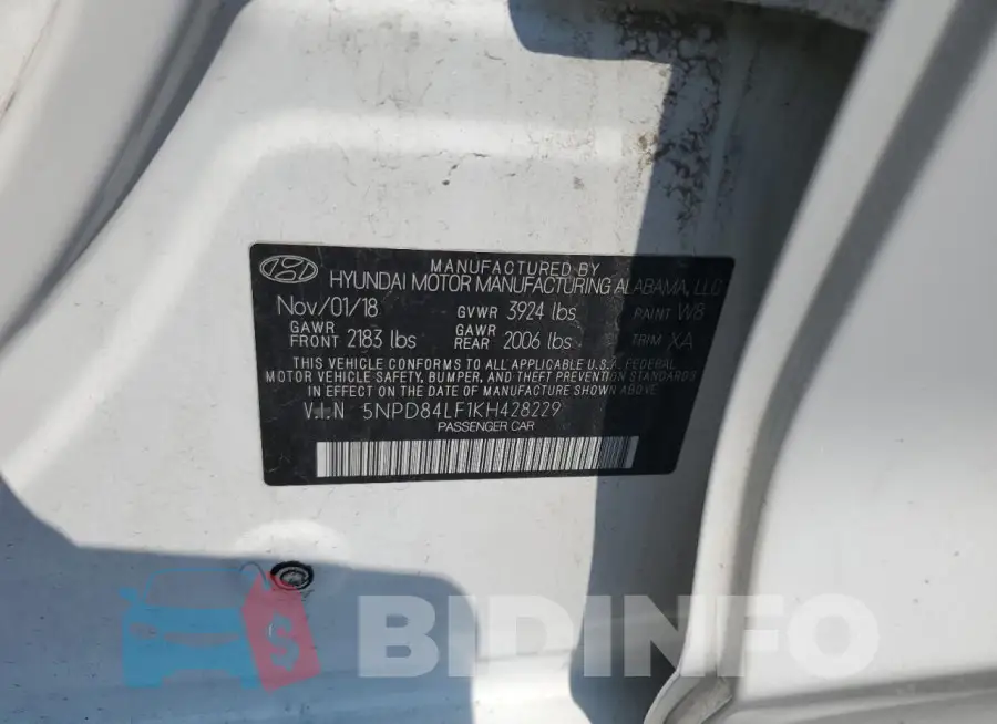 5NPD84LF1KH428229 Photo# 12