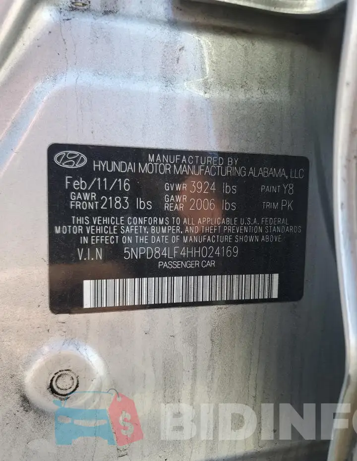 5NPD84LF4HH024169 Photo# 12