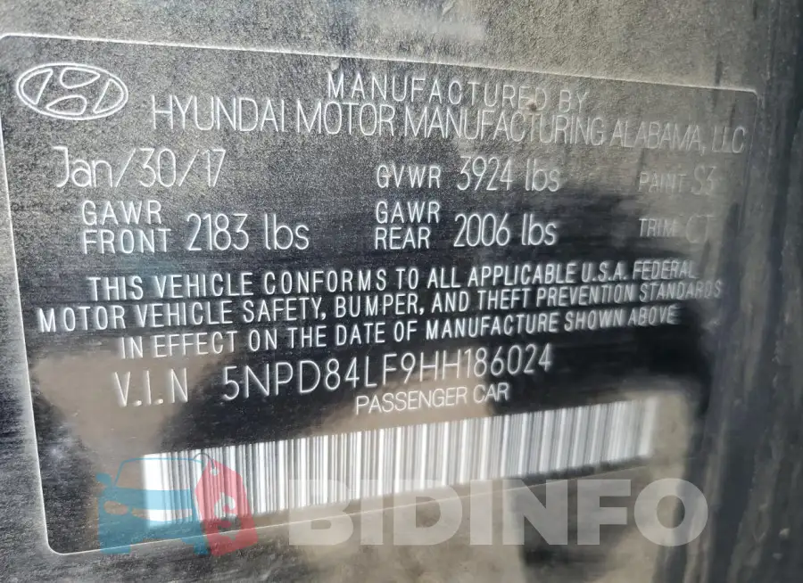5NPD84LF9HH186024 Photo# 13