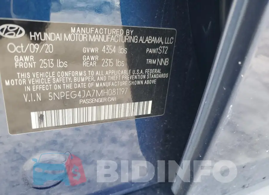 5NPEG4JA7MH081197 Photo# 12