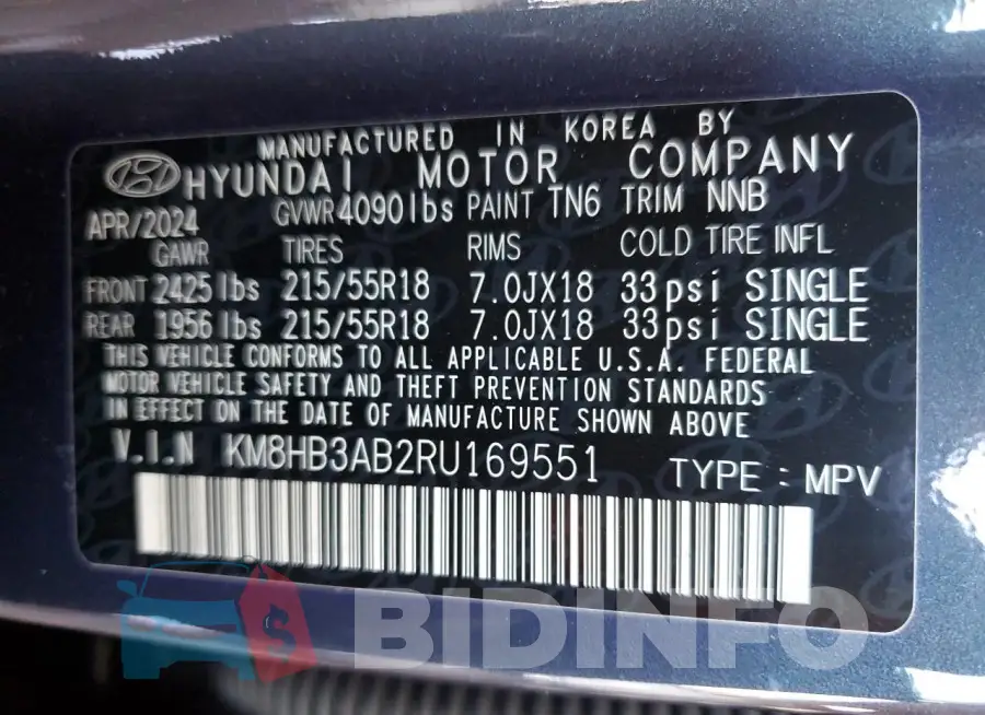KM8HB3AB2RU169551 Photo# 12