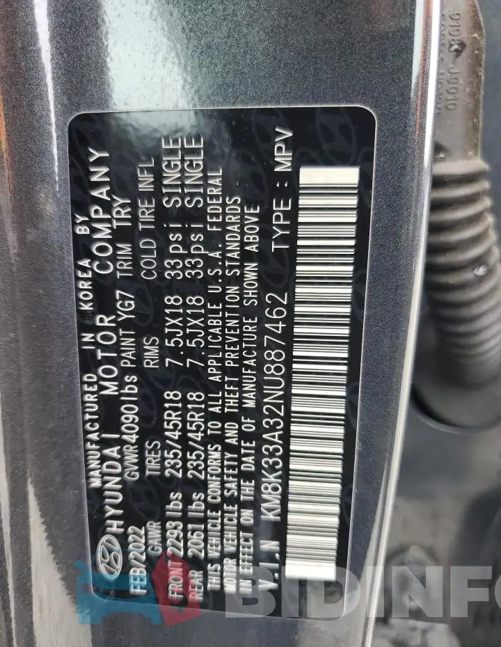 KM8K33A32NU887462 Photo# 13