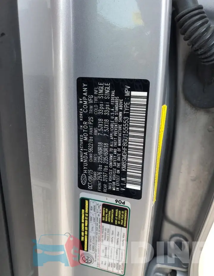 KM8SMDHF8GU155553 Photo# 13