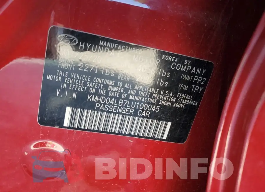 KMHD04LB7LU100045 Photo# 13