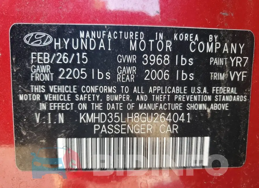 KMHD35LH8GU264041 Photo# 12