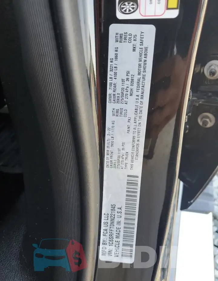 1C6SRFFT0NN221845 Photo# 12