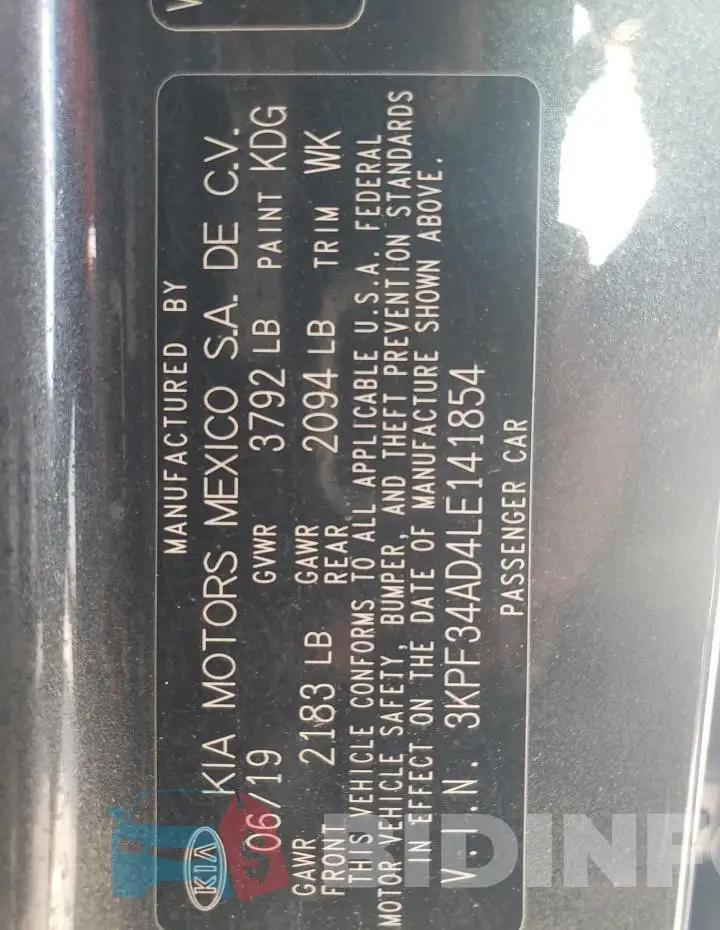 3KPF34AD4LE141854 Photo# 13