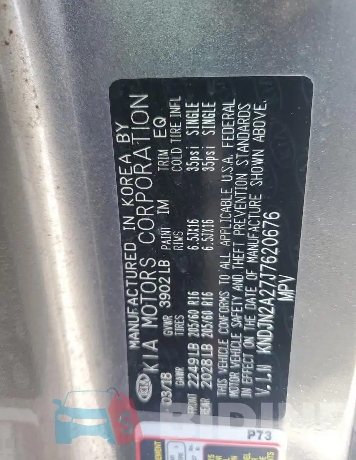KNDJN2A27J7620676 Photo# 13