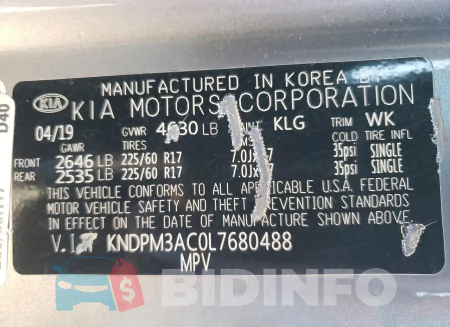 KNDPM3AC0L7680488 Photo# 13