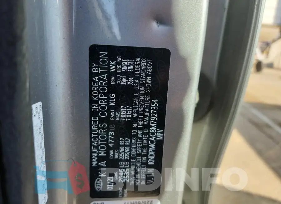 KNDPMCAC8M7927354 Photo# 12